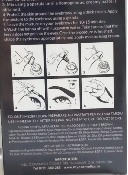 Eyebrows dye