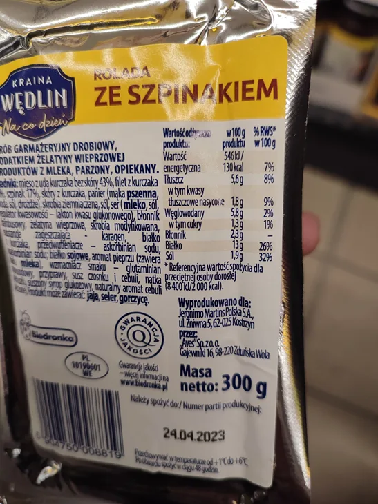Kraina wędlin Rolada ze szpinakiem 300 g