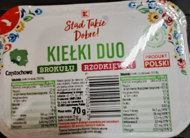 „Kiełki brokułu 50 g” oraz „Kiełki DUO Brokułu Rzodkiewki, 70 g”
