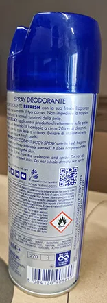 Deodorant spray
