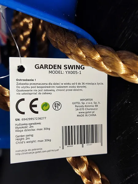 Plastic swing