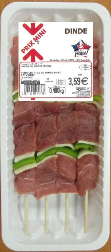 Brochette de dinde x4 prix mini