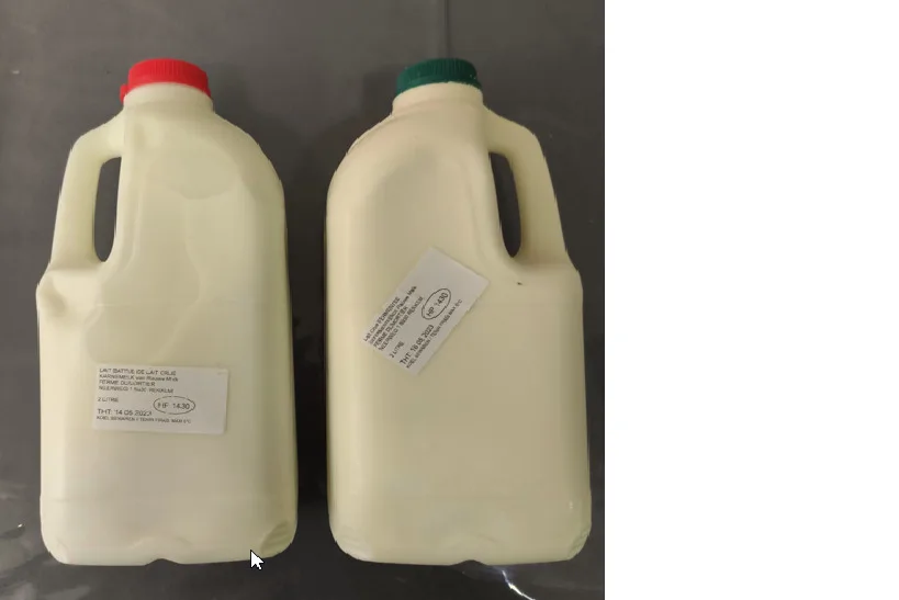 Produits laitiers : (lait- lait cru - lait battu- lait cru fermente)