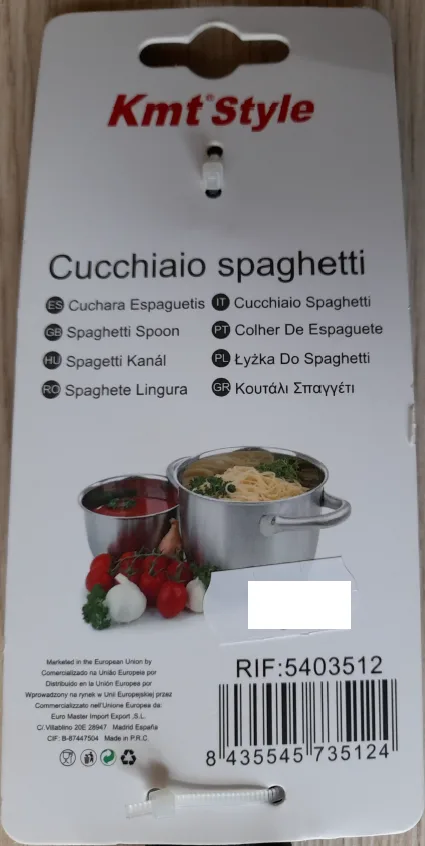 Ostrzeżenie publiczne dotyczące wyrobu do kontaktu z żywnością: Migracja pierwszorzędowych amin aromatycznych z produktu łyżka do spaghetti