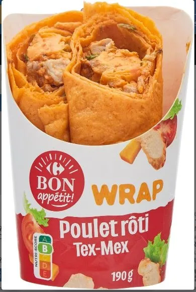 Wrap poulet roti tex-mex