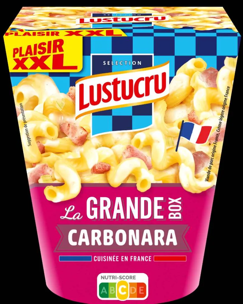 Box pâtes serpentini carbonara lustucru 360g