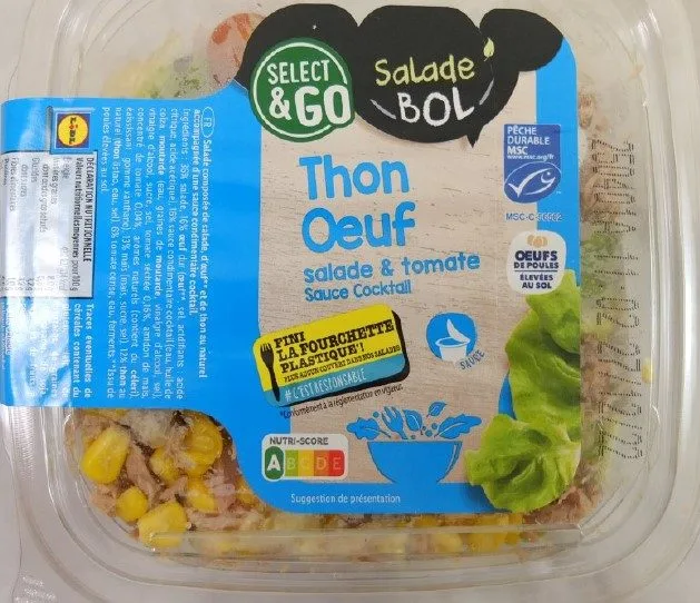 Salade crudités thon oeuf