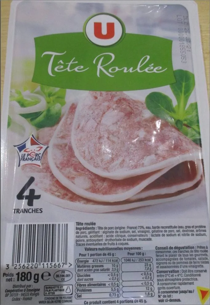 Tête roulée u barquette 4 tranches 180g