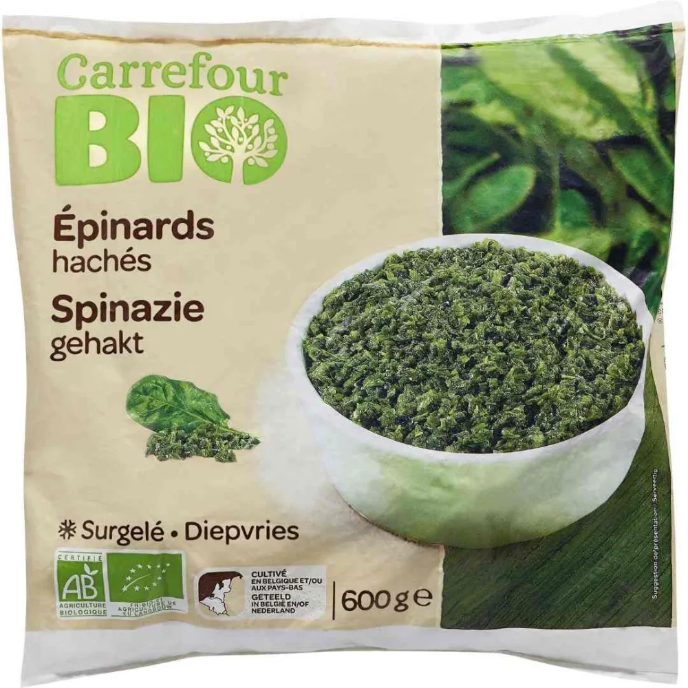 Epinards hachés surgelés