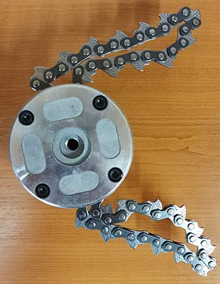 Flail-type cutting attachments for brush cutters