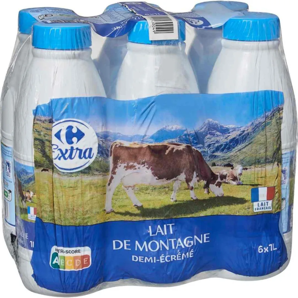 Lait de montagne demi ecreme uht 1l