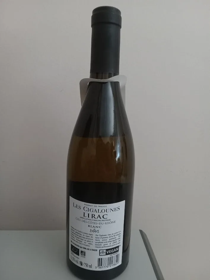 Lirac blanc 2021 biologique