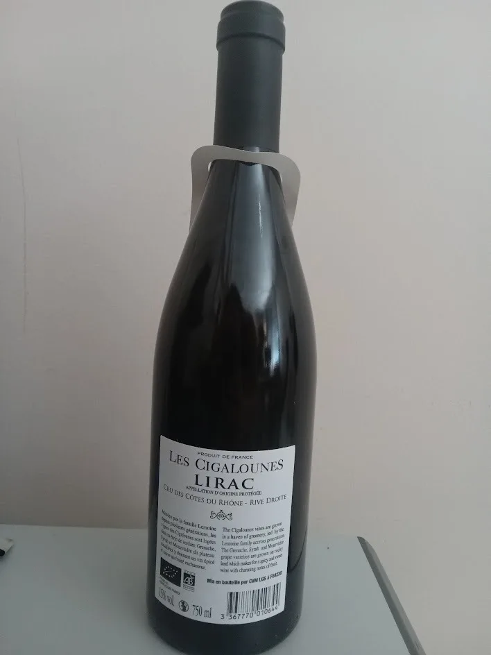 Lirac rouge 2020 biologique