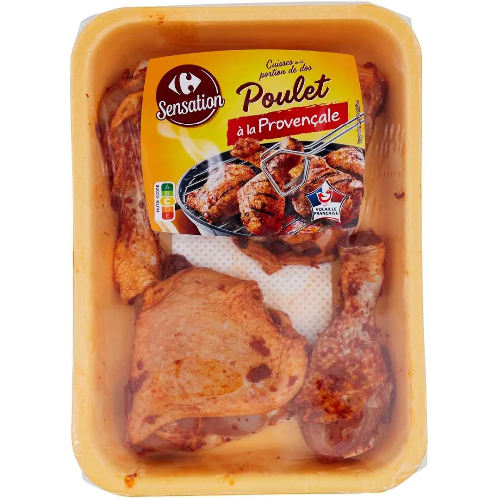 Gamme de cuisse avec portion de dos de poulet à la provençale