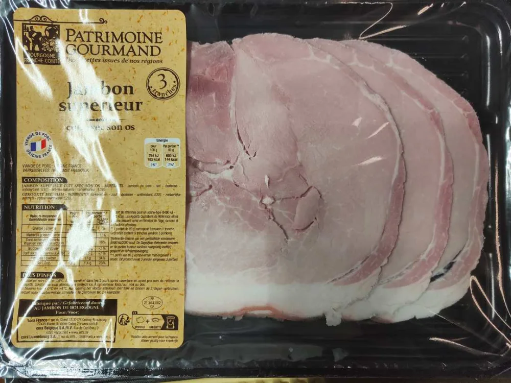Jambon supérieur cuit avec son os