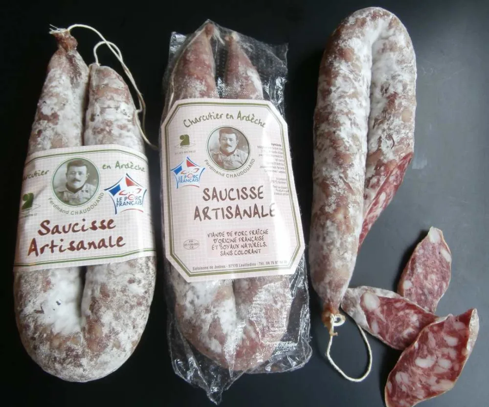 Saucisse artisanale de l'ardèche igp 300g