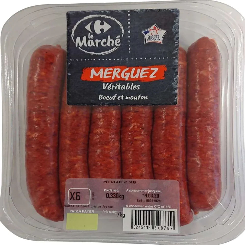 Merguez veritables boeuf mouton x6