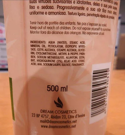 Skin lightening cream