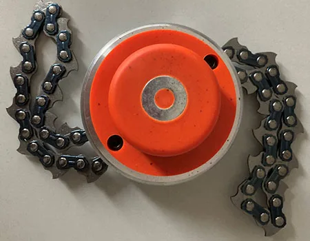 Rotary cutting head with two chains - brushcutters