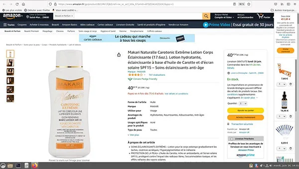Skin lightening lotion