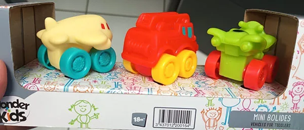 Set of toy vehicles