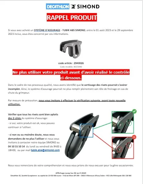 Système d'assurage tubik abs