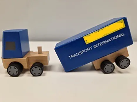 Wooden truck with trailer