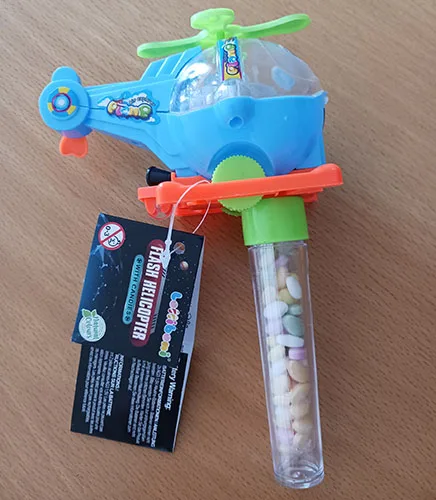 Toy helicopter with sweets