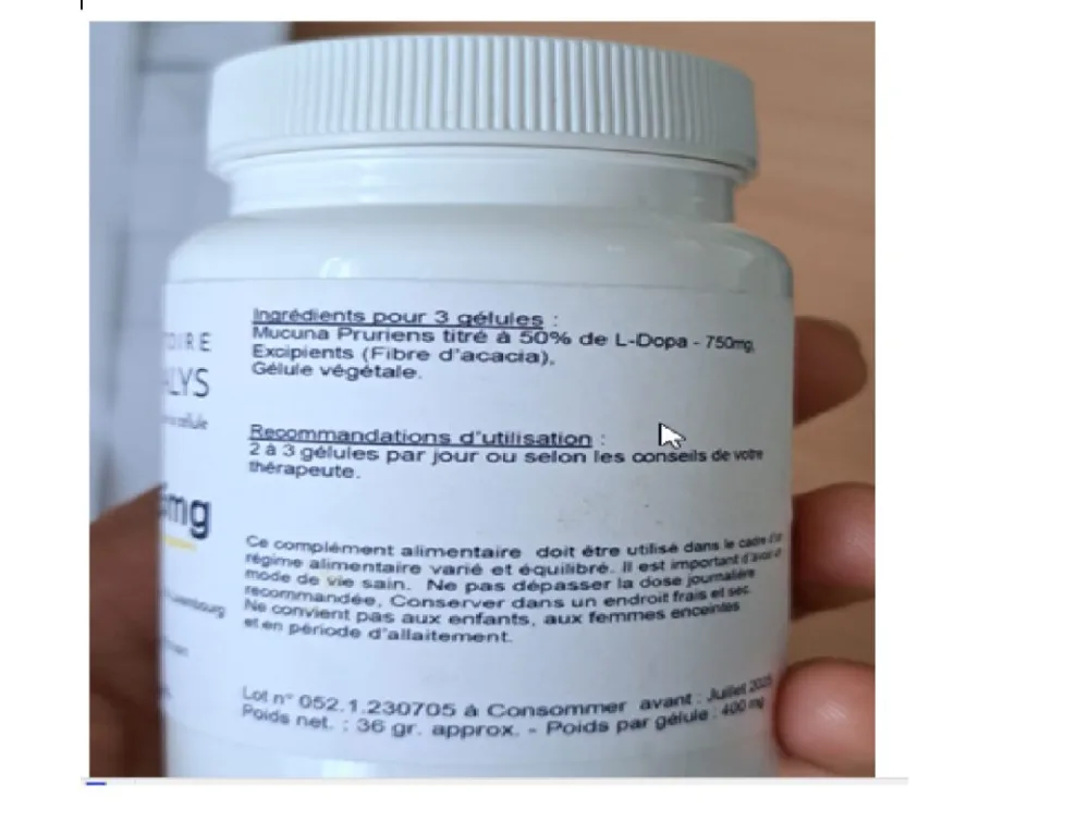 L-dopa 125mg du laboratoire oronalys
