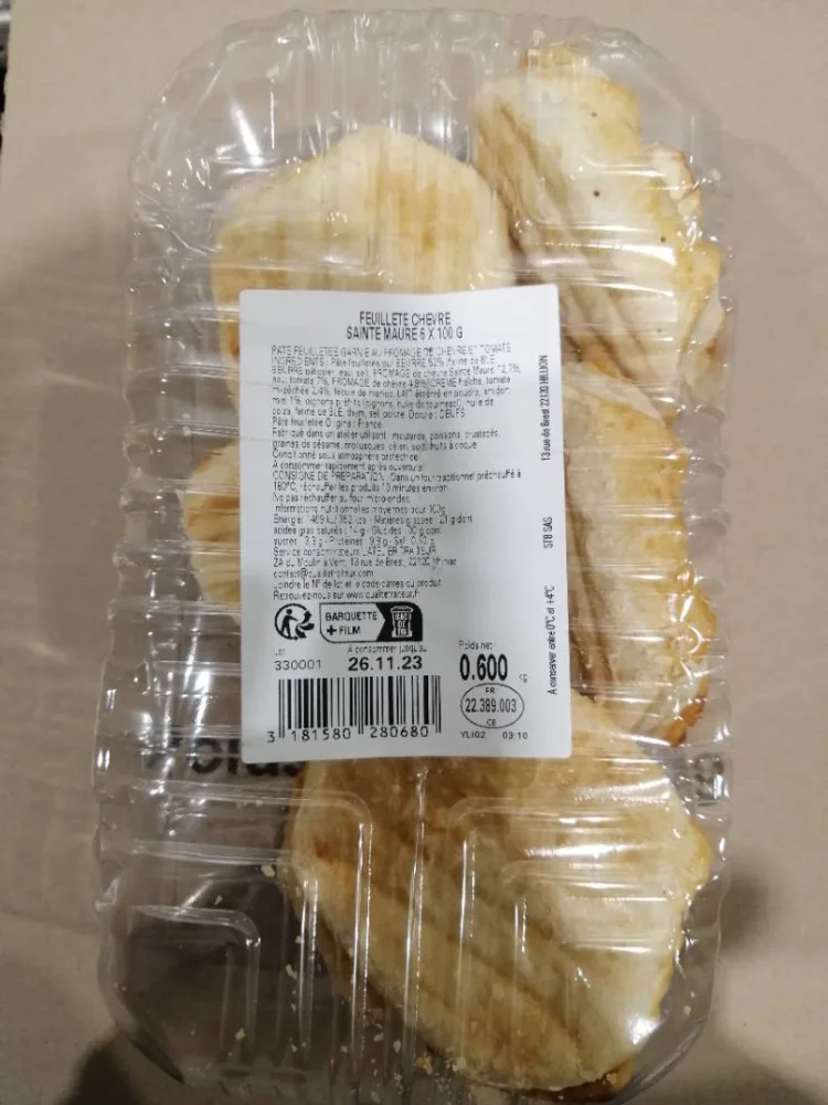 Feuilleté chèvre st maure