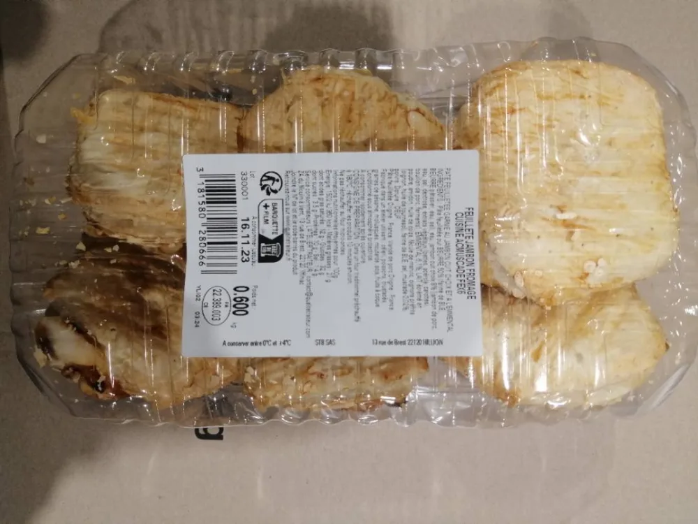 Feuilleté jambon fromage