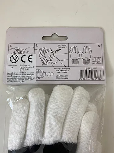 Gloves with LED lights