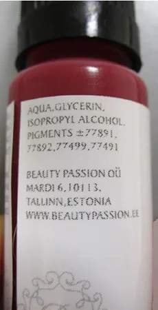 Permanent makeup ink