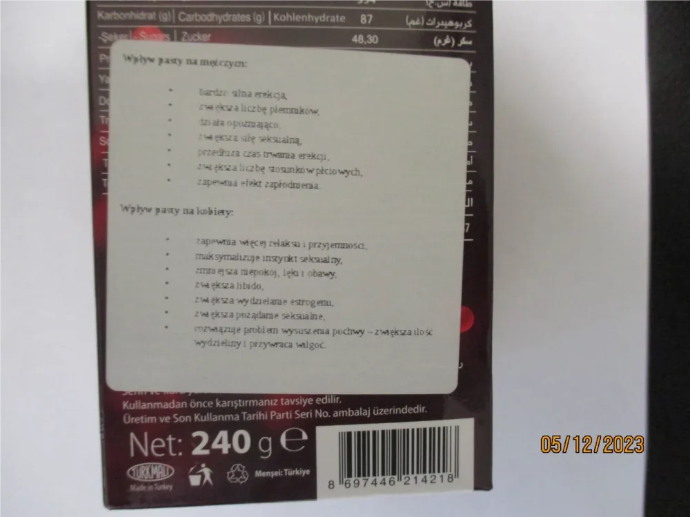 Ostrzeżenie publiczne dotyczące żywności: Obecność niedozwolonej substancji syldenafilu w produkcie określanym jako „Miód turecki na potencję”