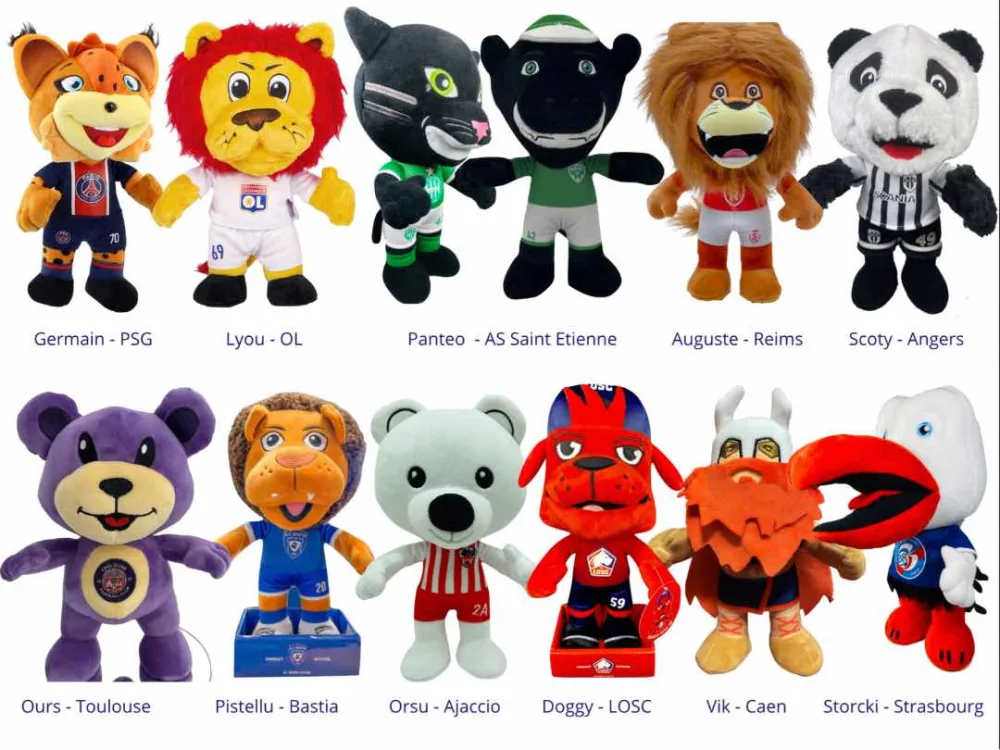Peluche mascotte debout