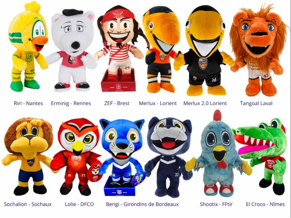 Peluche mascotte debout