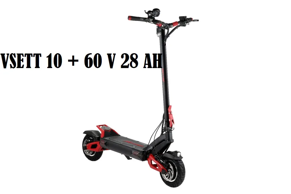 Trottinette marque vsett modèle : v10+ 60v 28ah couleur : red pro