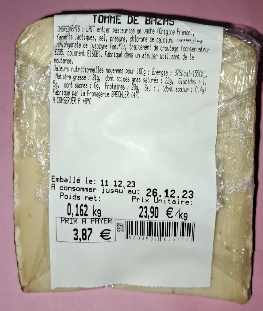 Tomme de bazas
