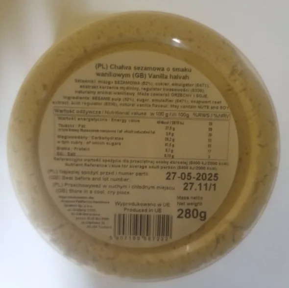 Ostrzeżenie publiczne dotyczące żywności: Wykrycie bakterii Salmonella w chałwie sezamowej
