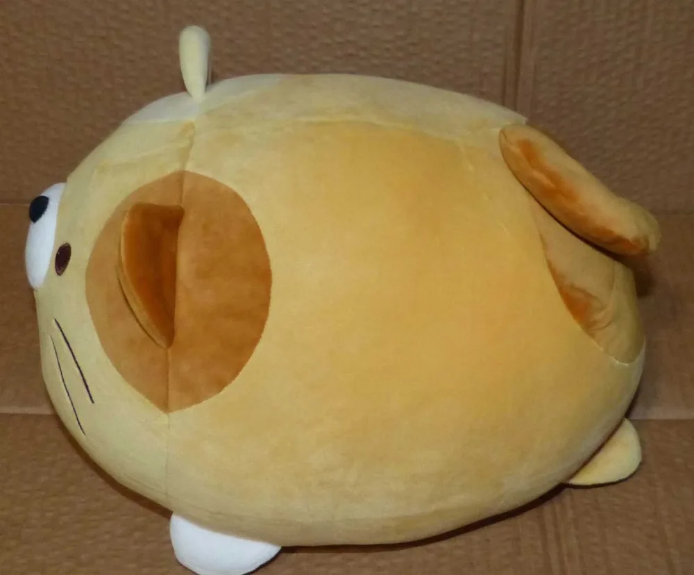 Peluche chat aux oreilles jaune et noire