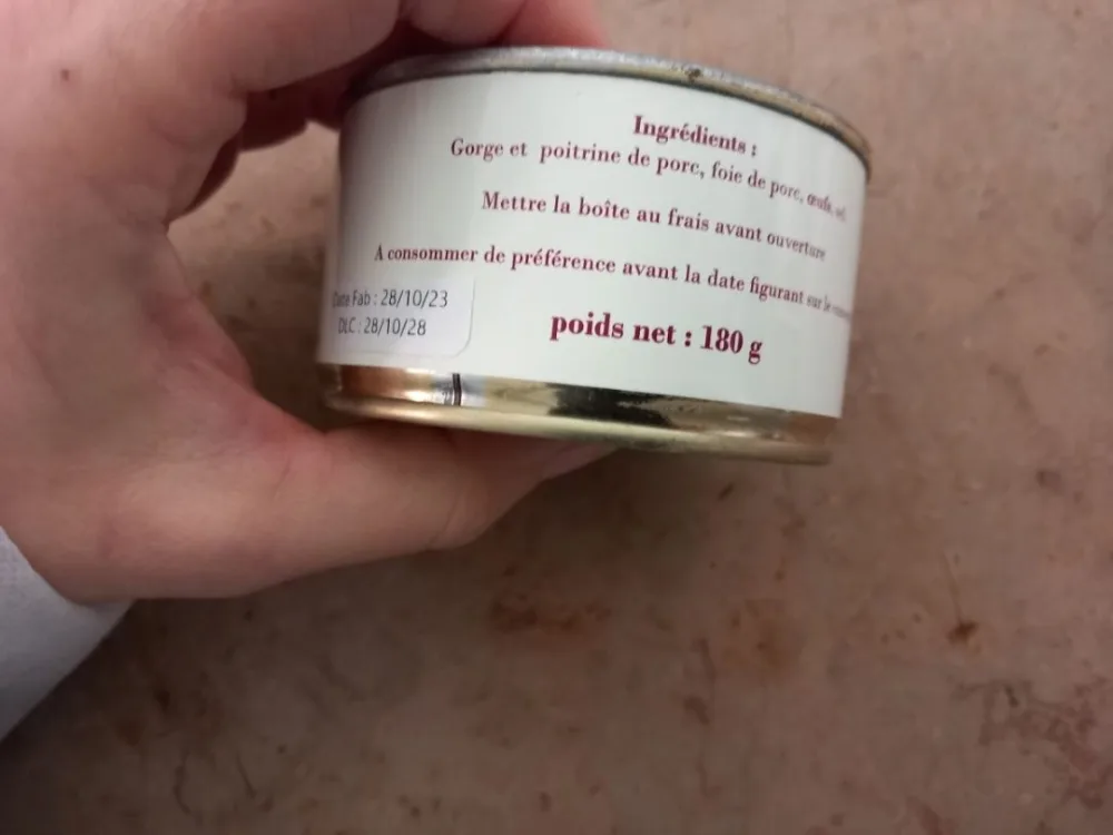 Pâté de campagne espinasse traiteur