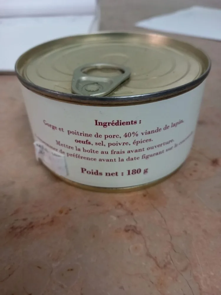 Pâté de lapin espinasse traiteur