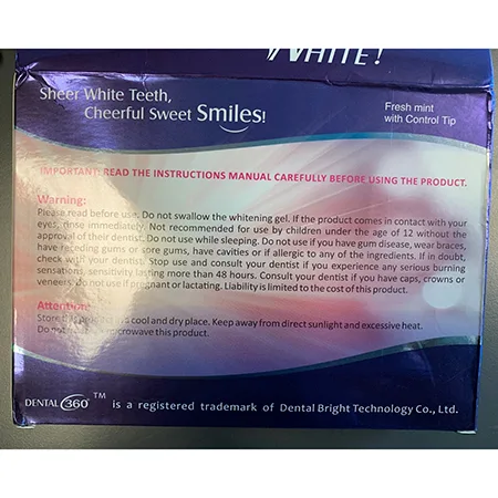 Teeth whitening gel