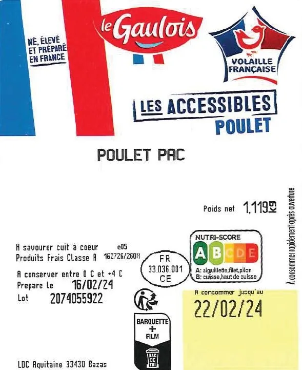 Poulet jaune sous film