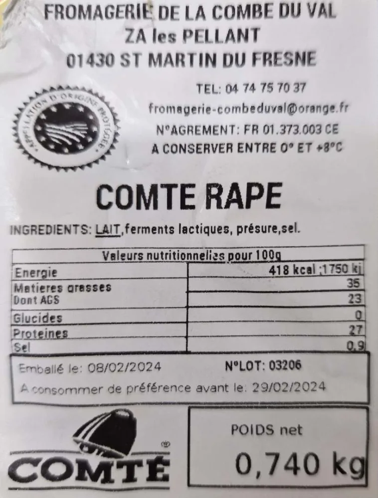 Comté rapé