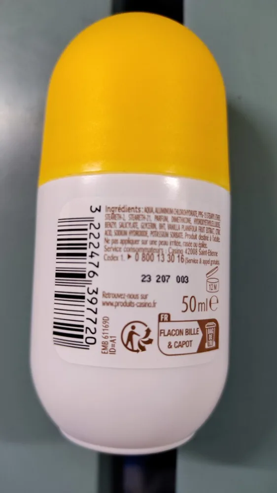 Deodorant bille anti-transpirant au parfum vanille et a l'extrait de vanille 50ml ysiance