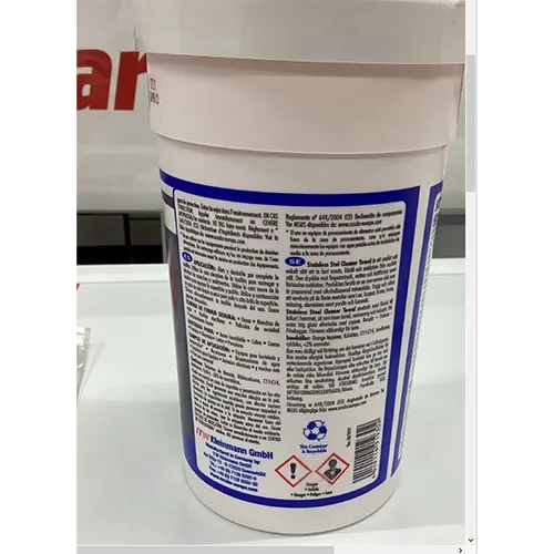 Cleaning wipes for stainless steel