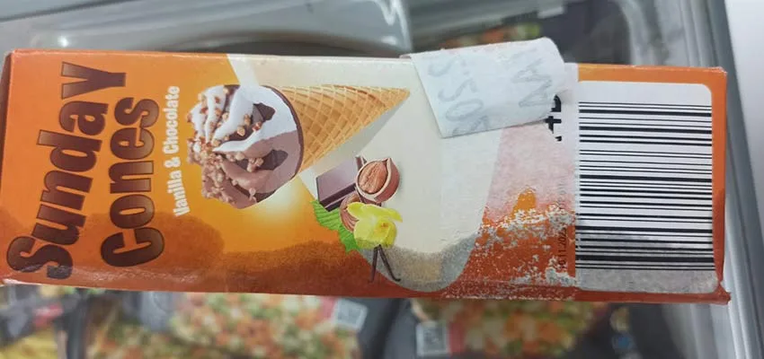 Назив на производот: Сладолед во корнет "SUNDAY CONES" - VANILA & COKOLADA 6X720 ml.
