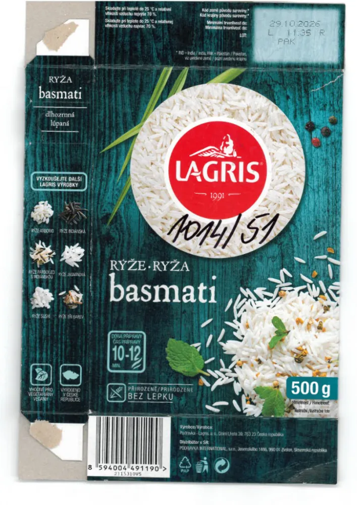 Nevyhovujúci výrobok Lagris Ryža basmati dlhozrnná lúpaná