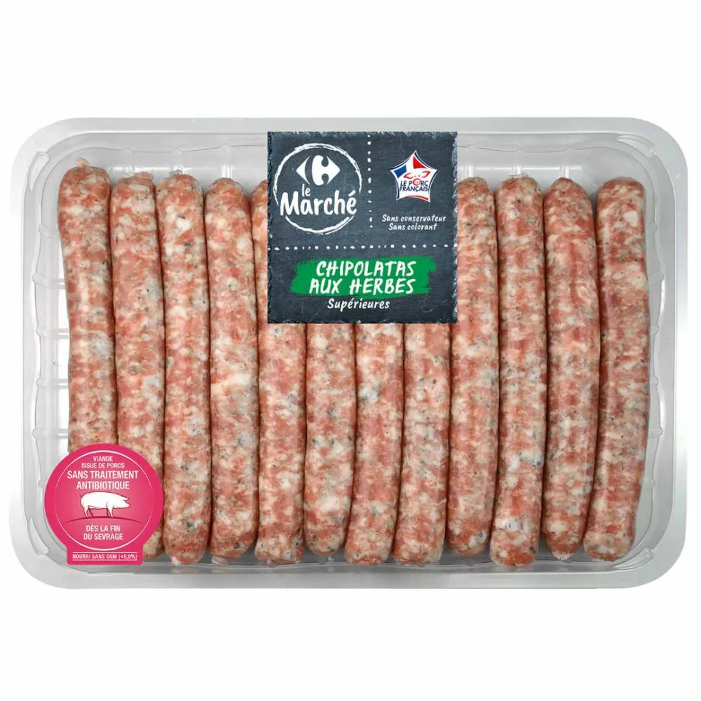 Gamme de saucisserie (chipolatas , merguez et farce)